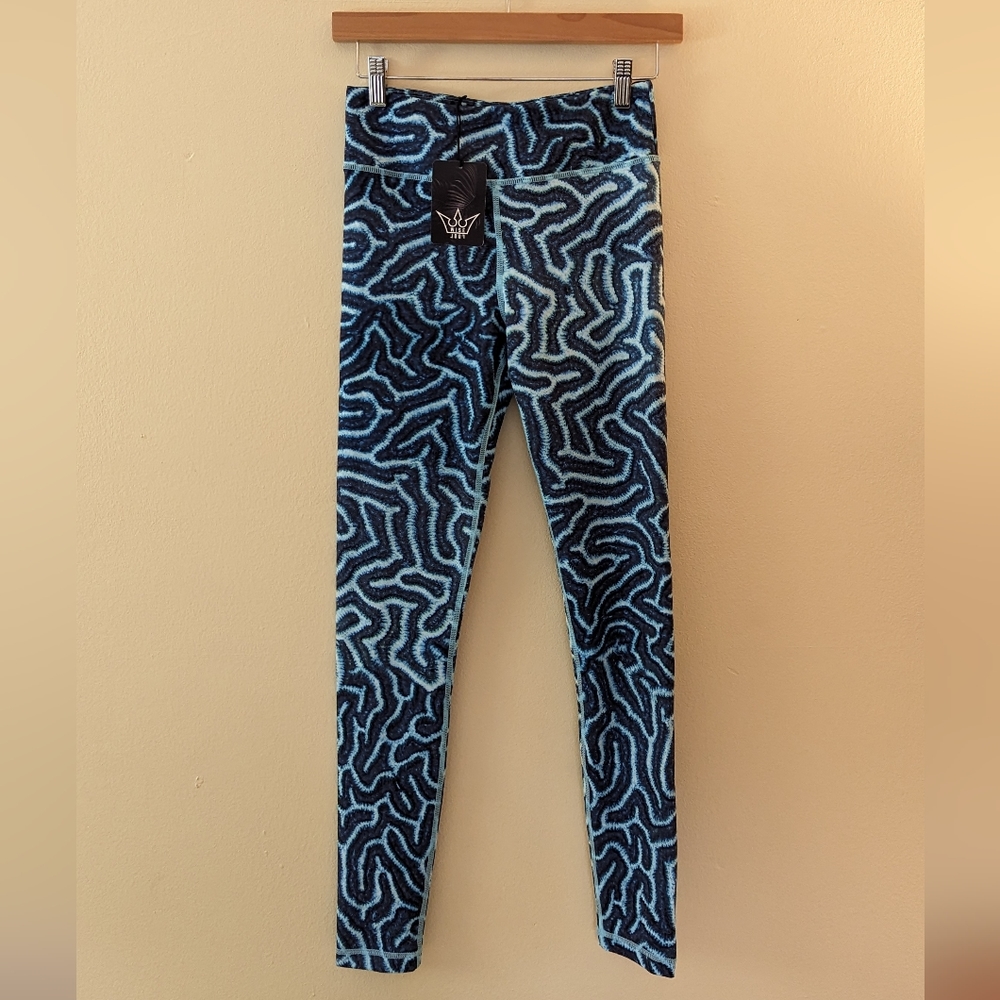 Wisefool eco yoga pants/swim leggings brain coral pattern women's small rare